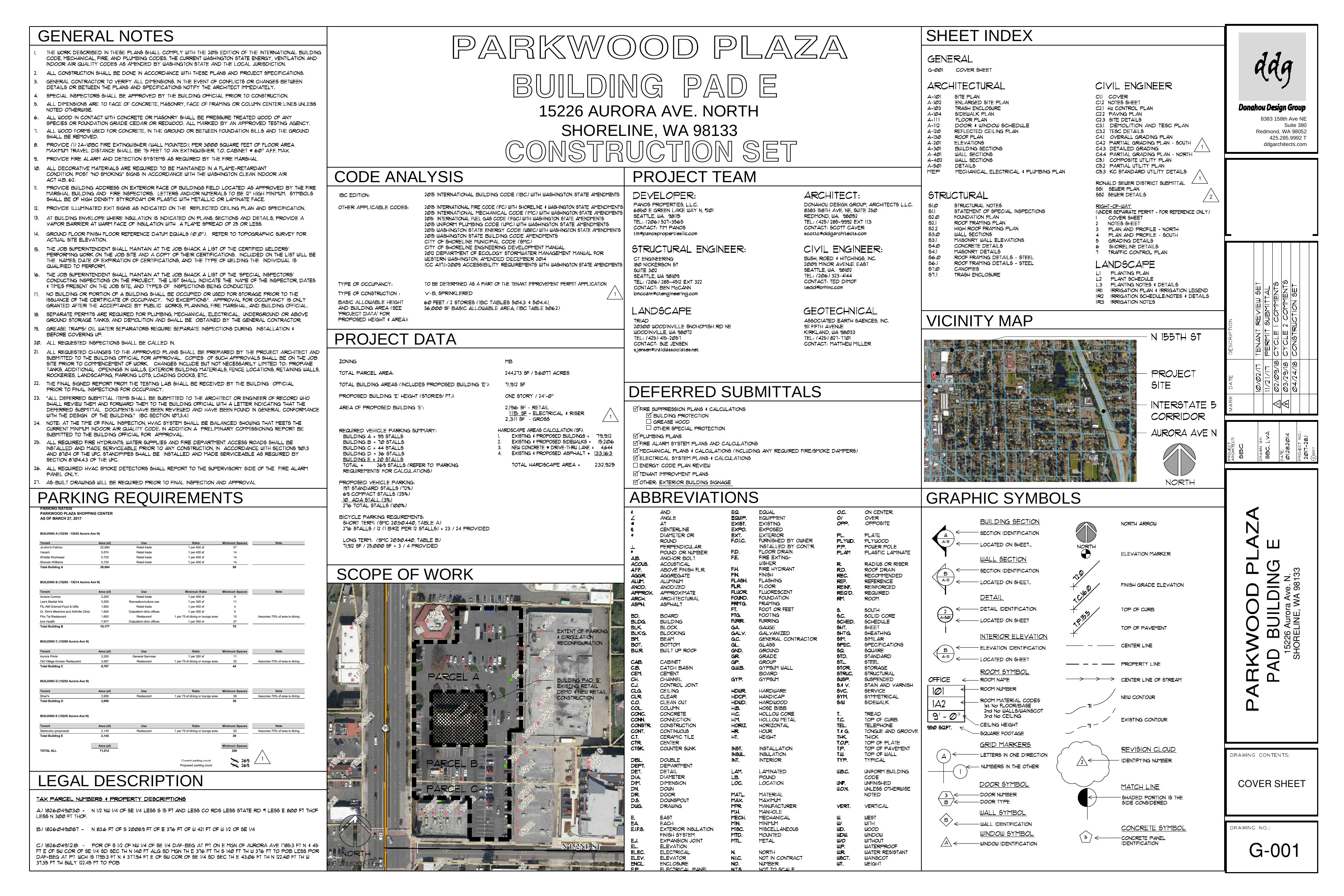 Parkwood Plaza — Cover Sheet