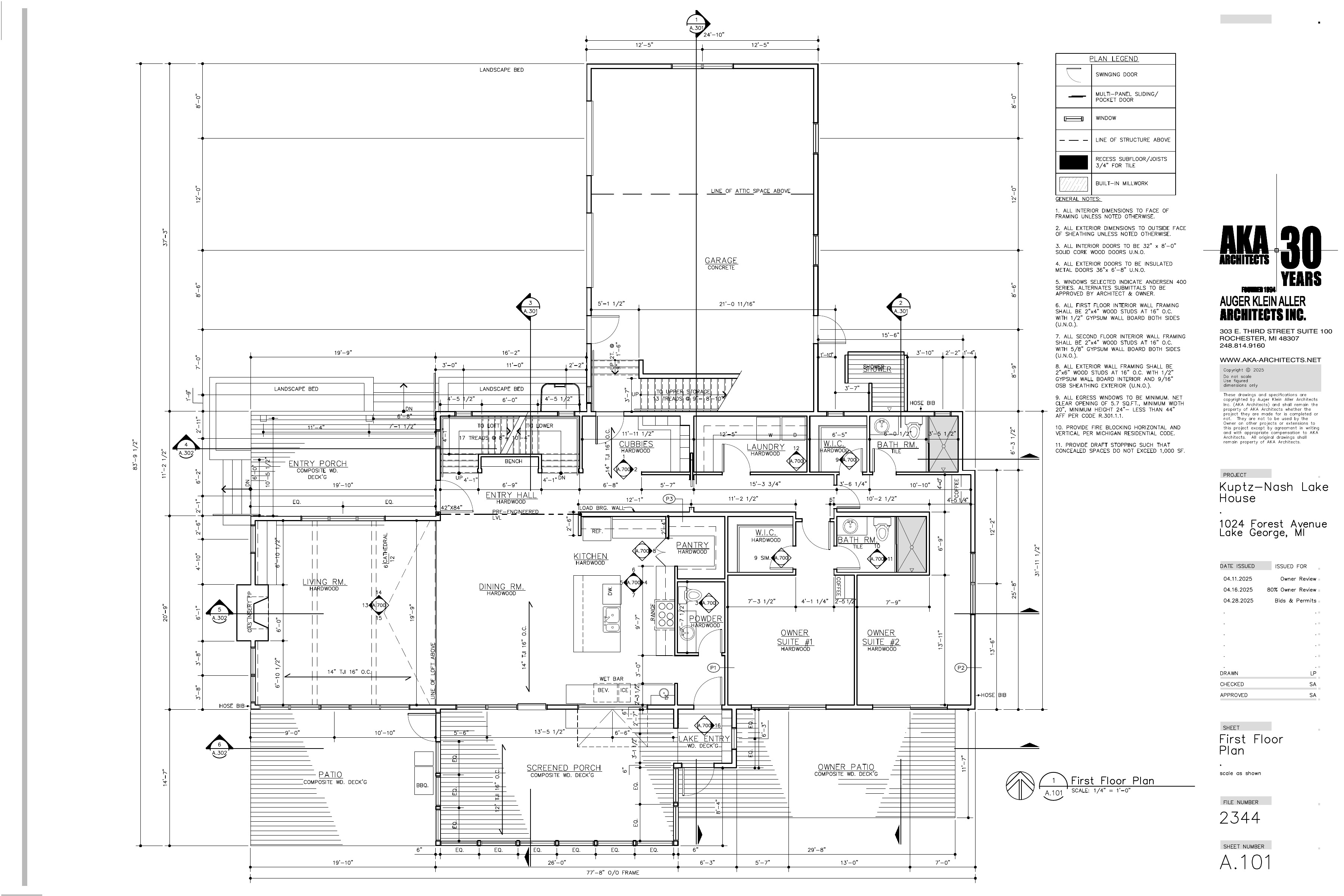 Kuptz-Nash Lake House — First Floor Plan