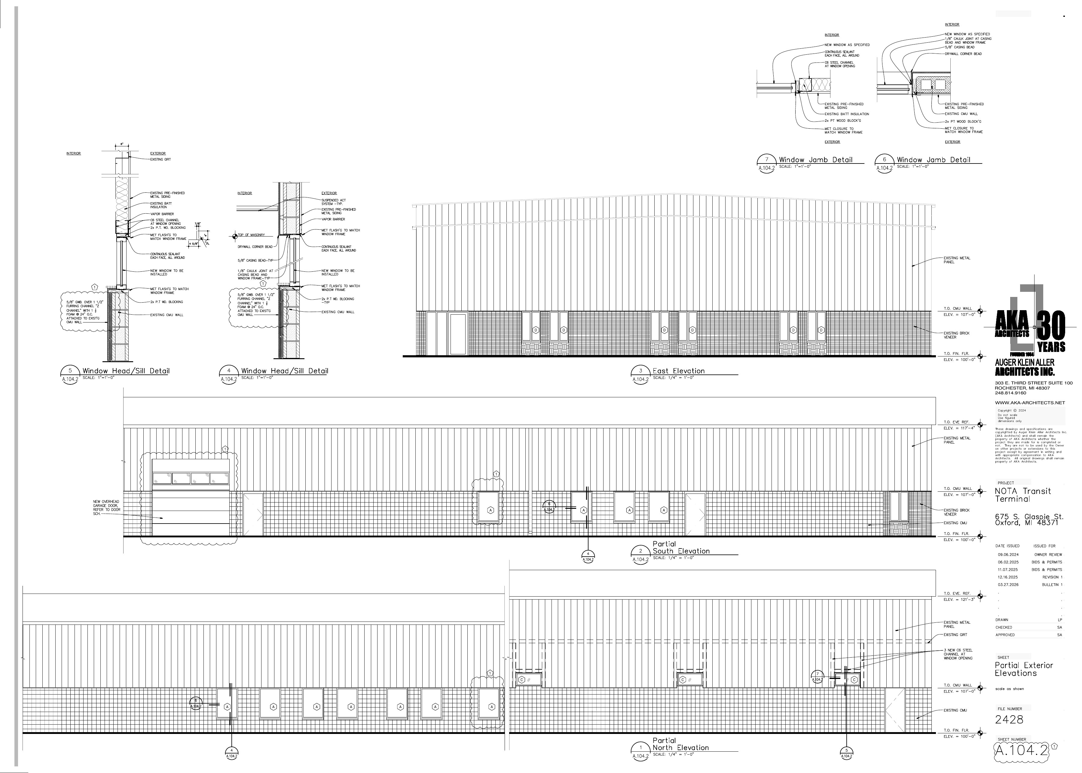 NOTA Dispatch Center — Partial Exterior Elevations